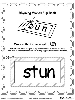 Printable Rhyming Words Flip Book UN