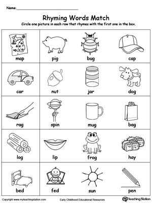 Words That Rhyme With Ending Sound AN, Y, ORN, UIT, ISH