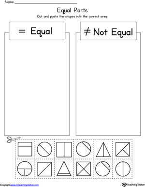 Shape Equal Parts Worksheet
