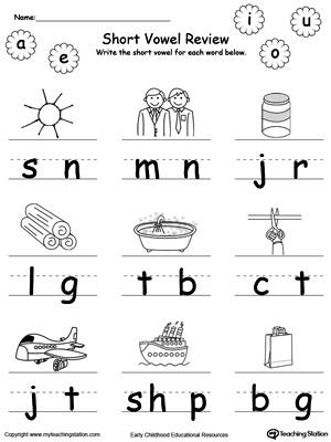 Short Vowel Review. Write Missing Vowel Part III.