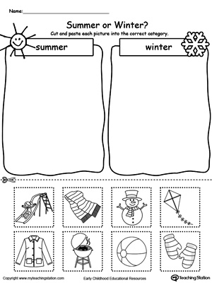 Sorting Summer and Winter Seasonal Items