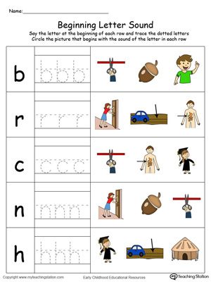 Trace and Match Beginning Letter Sound: UT Words in Color
