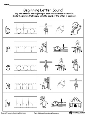 Trace and Match Beginning Letter Sound: UT Words