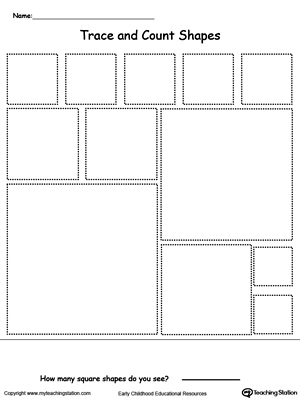 Trace and Count Square Shapes