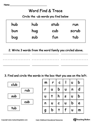 UB Word Family Find and Trace