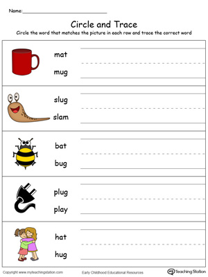 Identify Word and Write: UG Words in Color