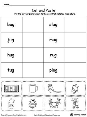 UG Word Family Match Picture with Word | MyTeachingStation.com