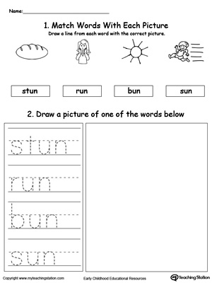 UN Word Family Phonics and Writing Practice