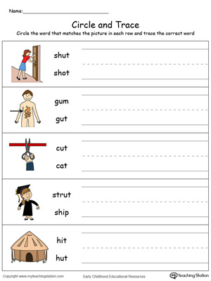 Identify Word and Write: UT Words in Color