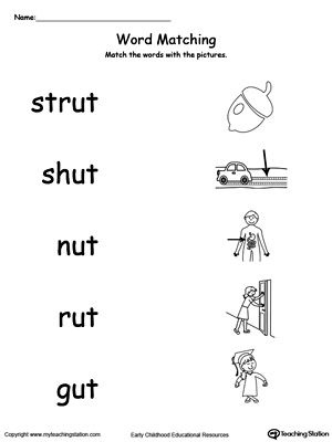 UT Word Family Picture and Word Match