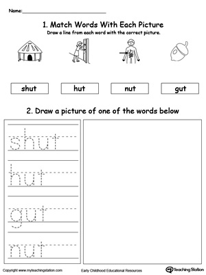 UT Word Family Phonics and Writing Practice