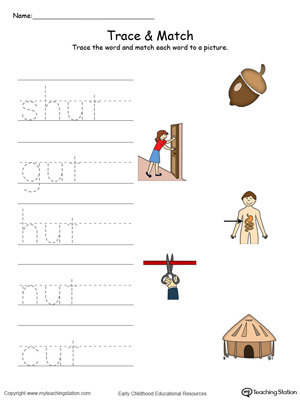 UT Word Family Trace and Match in Color