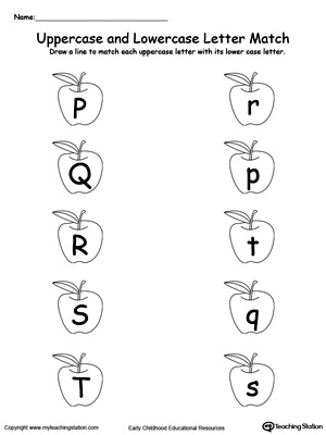 Matching Uppercase and Lowercase Letters P Through T