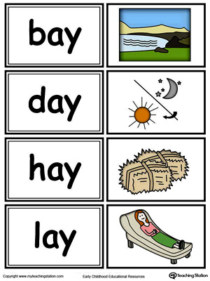 Word Sort Game:  AY Words in Color