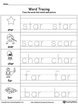 Word Tracing: AR Words