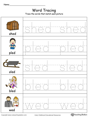 Word Tracing: ED Words in Color