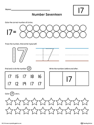 Number 17 Practice Worksheet