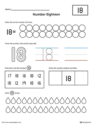 Number 18 Practice Worksheet