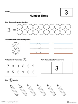 Number 3 Practice Worksheet