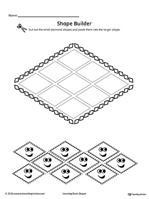 Geometric Shape Builder Worksheet: Diamond