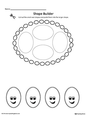 Geometric Shape Builder Worksheet: Oval