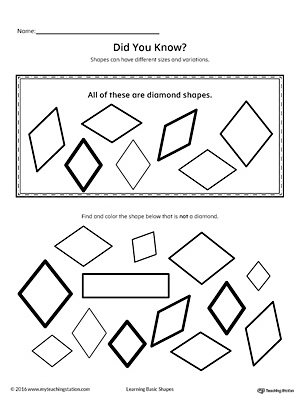 Geometric Shape Sizes and Variations: Diamond