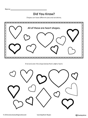 Geometric Shape Sizes and Variations: Heart