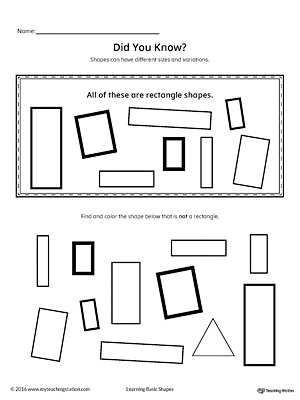 Geometric Shape Sizes and Variations: Rectangle