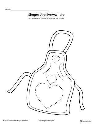 Heart Shape Picture Tracing Worksheet