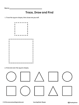 Trace, Draw and Find: Square Shape