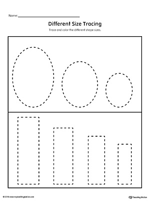 Tracing Different Size Shapes: Oval, Rectangle