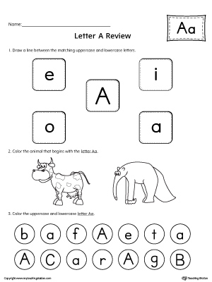 All About Letter A Printable Worksheet