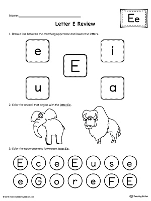 All About Letter E worksheet is a perfect activity for students to review the letter of the week.