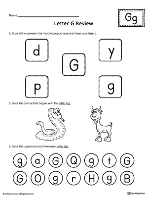 All About Letter G worksheet is a perfect activity for students to review the letter of the week.