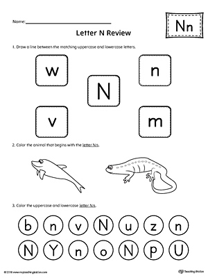 All About Letter N worksheet is a perfect activity for students to review the letter of the week.