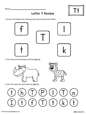 All About Letter T Printable Worksheet
