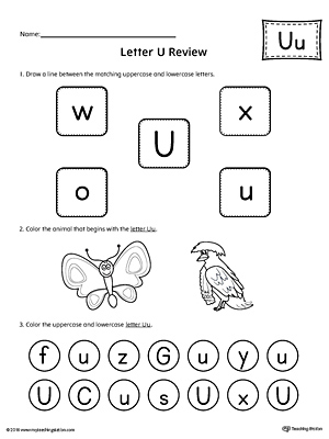 All About Letter U Printable Worksheet