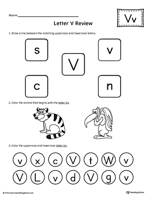 All About Letter V Printable Worksheet