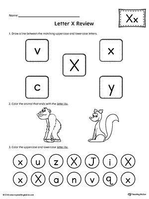 All About Letter X Printable Worksheet