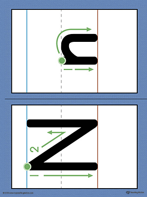 Use the Alphabet Letter N Formation Printable Card to help your child build handwriting confidence by teaching the correct letter formation guidelines from the very beginning.