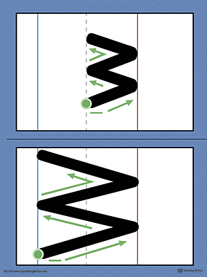 Use the Alphabet Letter W Formation Printable Card to help your child build handwriting confidence by teaching the correct letter formation guidelines from the very beginning.