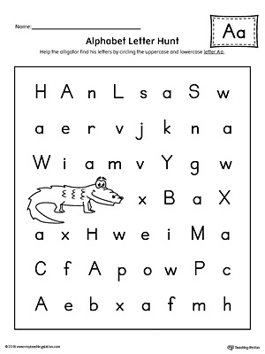 Alphabet Letter Hunt: Letter A Worksheet