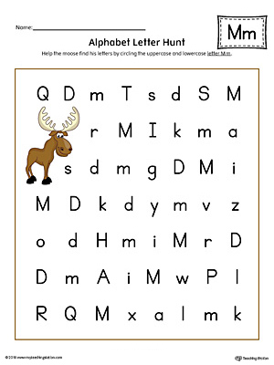 letter m pattern maze worksheet color myteachingstationcom