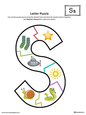 Letter S Puzzle Printable (Color) | MyTeachingStation.com