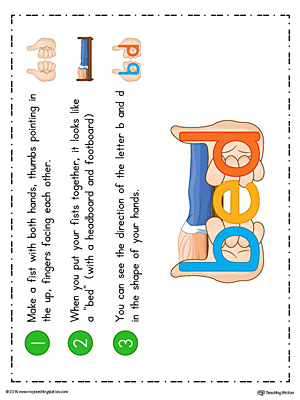 Using Hands to Remember b-d Letter Shapes in Color | MyTeachingStation.com