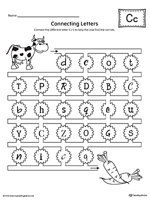 Finding and Connecting Letters: Letter C Worksheet
