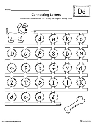 Finding And Connecting Letters Letter D Worksheet