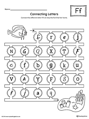 Finding and Connecting Letters: Letter F Worksheet