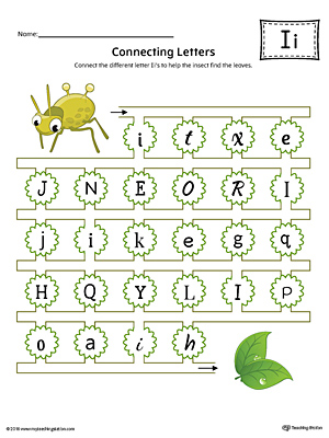 Finding and Connecting Letters: Letter I Worksheet (Color)