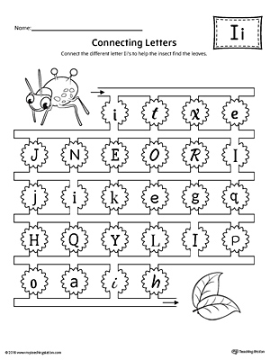 Finding and Connecting Letters: Letter I Worksheet